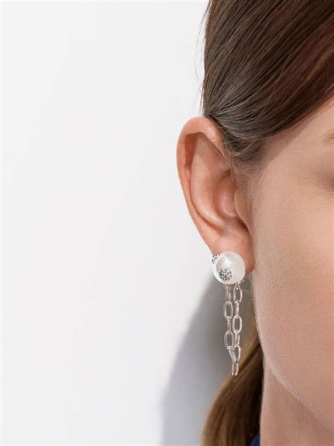 silver embellished drop earrings